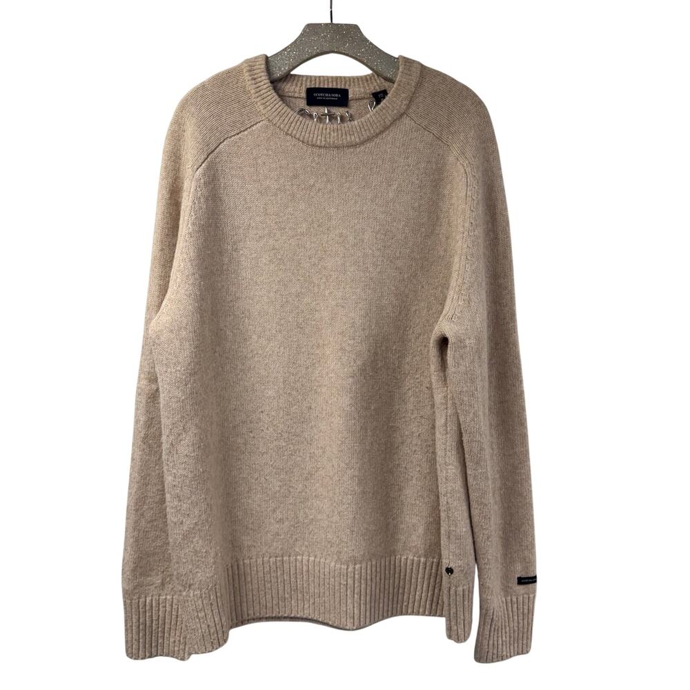 Scotch & Soda Crewneck Sweater XL Soft Knitted Pullover Beige Warm Cozy